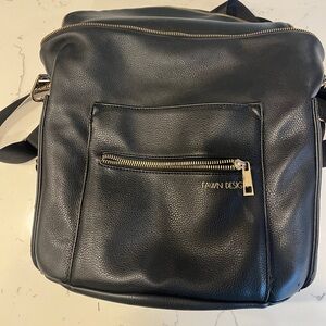 Fawn design backpack/ diaper bag. Black with gold trim